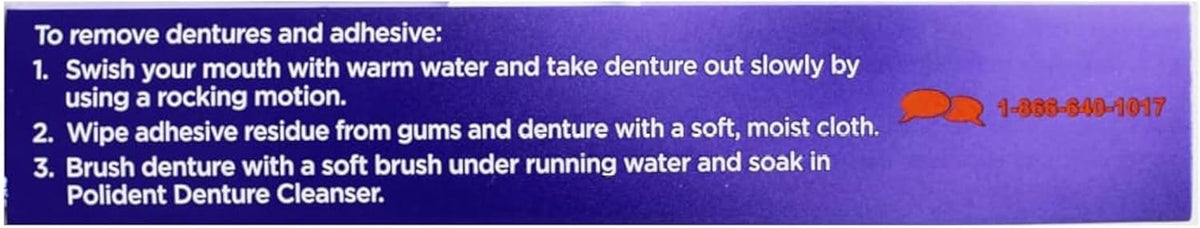 Poligrip branded oral care product for denture wearers