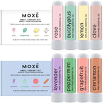 MOXĒ Smell Training Kit front view showing eight essential oil inhalers for olfactory therapy.