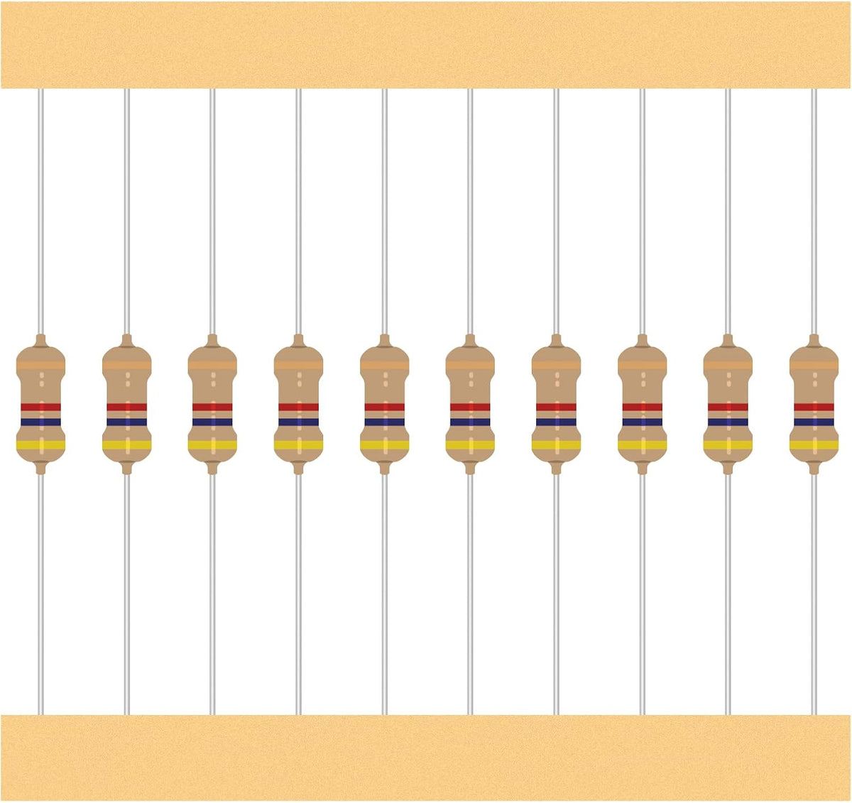 Allecin resistor assortment showing printed value labels