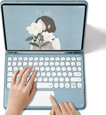 AnMengXinLing Galaxy Tab keyboard case showing detachable Bluetooth keyboard with round keys
