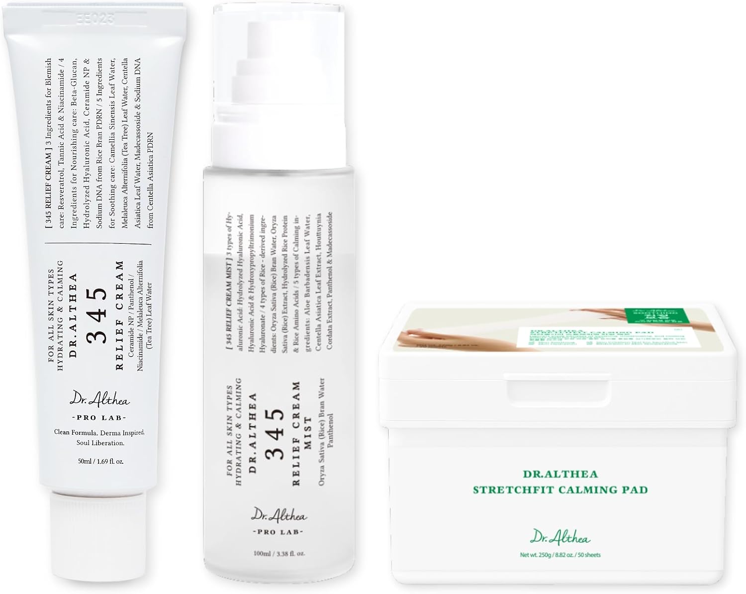 Dr.Althea Calming Relief Set 3 step Korean skincare routine front view