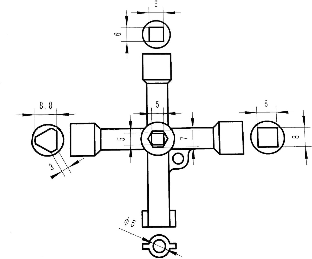 F.L.S stainless steel utility key skeleton key detail