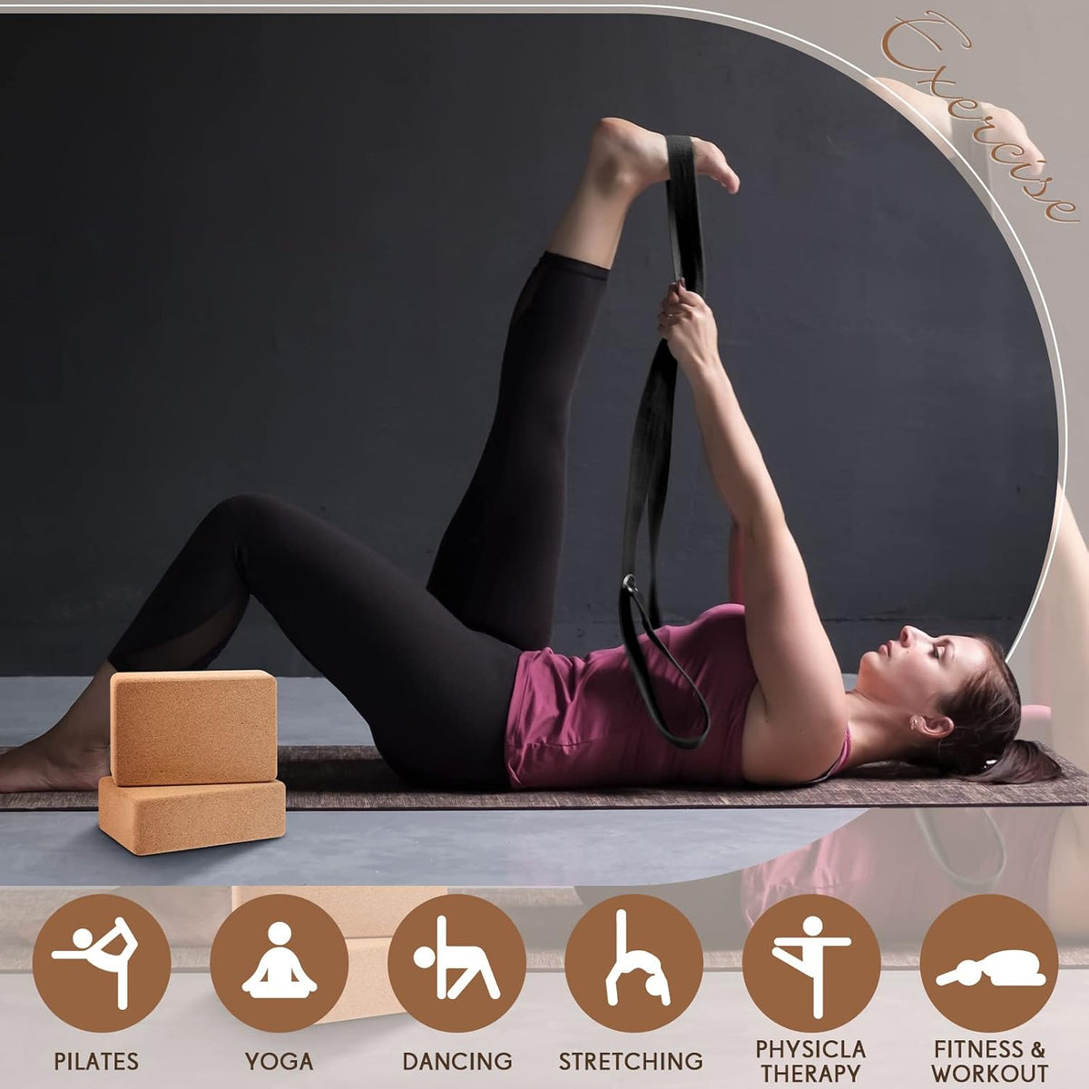 Liliful 5 piece resistance loop bands for fitness workout