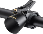 ROCKBROS bike bell front view showing brass dome and sleek design.