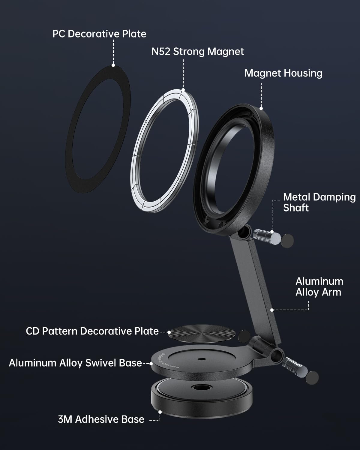 Syncwire mount with included metal adapter rings