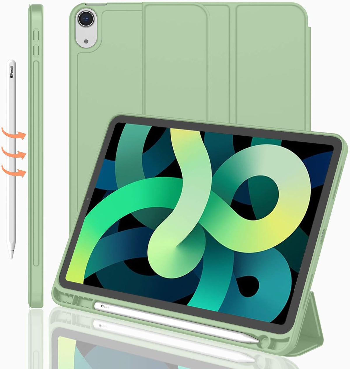 iMieet iPad Air 11-inch case front view in matcha green