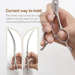 FOGOSP professional curved shears for shaping round pet faces and ears smoothly.