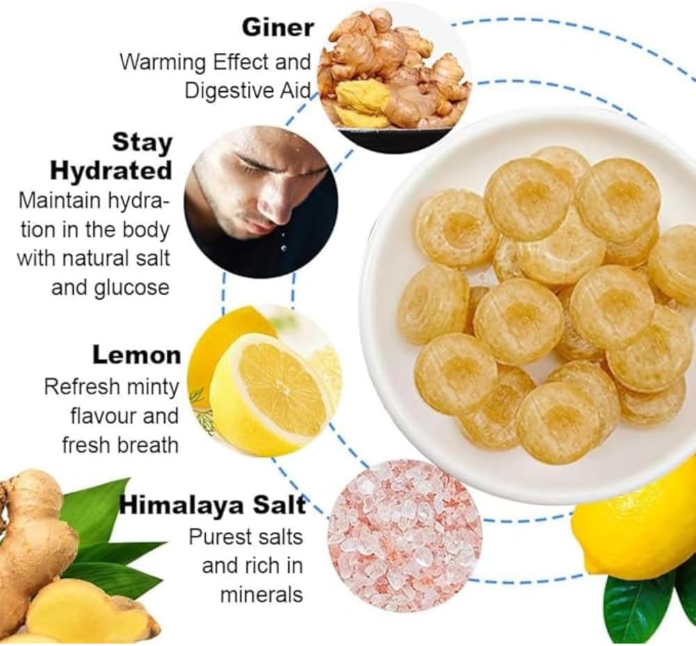 Twelve pack box of Big Foot ginger lemon hydrating sports candy side view