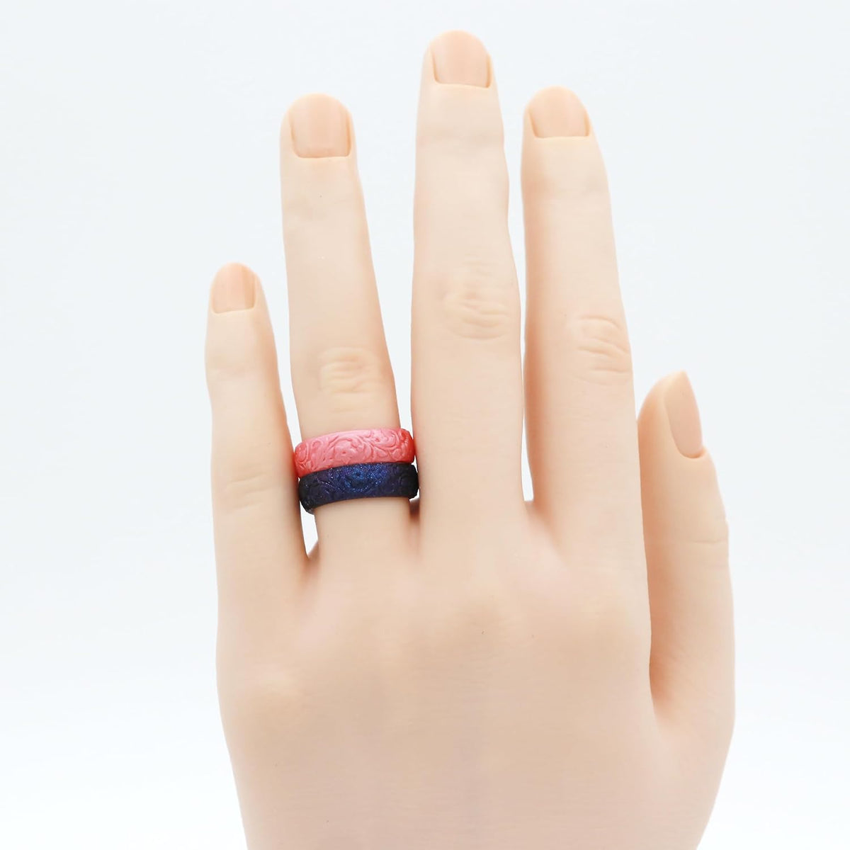 Zollen hypoallergenic floral vine silicone rings packaging