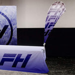 Vispronet steel clamp mount angled view for trade show displays