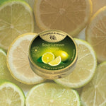 Authentic Cavendish & Harvey fruit juice candy tin close up shot