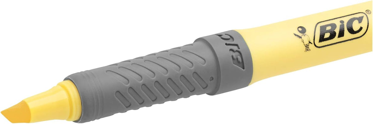 BIC highlighter chisel tip writing demonstration