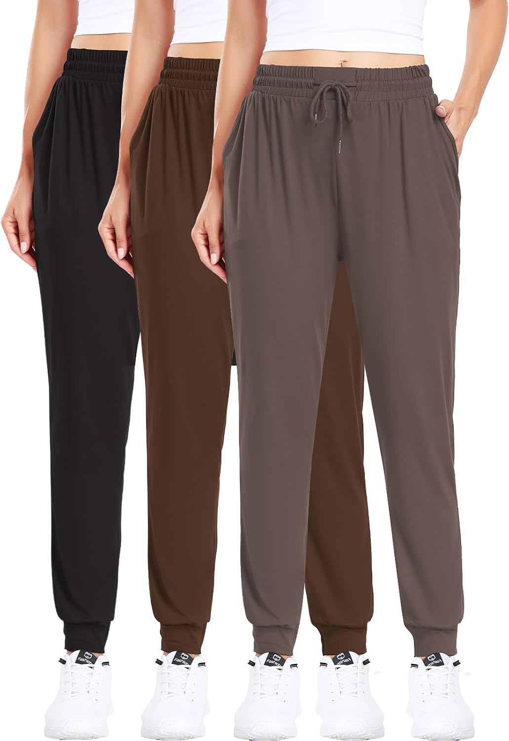 3Pack Joggers for women, Women sweatpants with pockets lounge casual pants | 2 PocketsBreathable,Stretchy Fabric,Adjustable Drawstring,Soft Skin-FriendlyComfy Yoga Workout Pants - Image 14