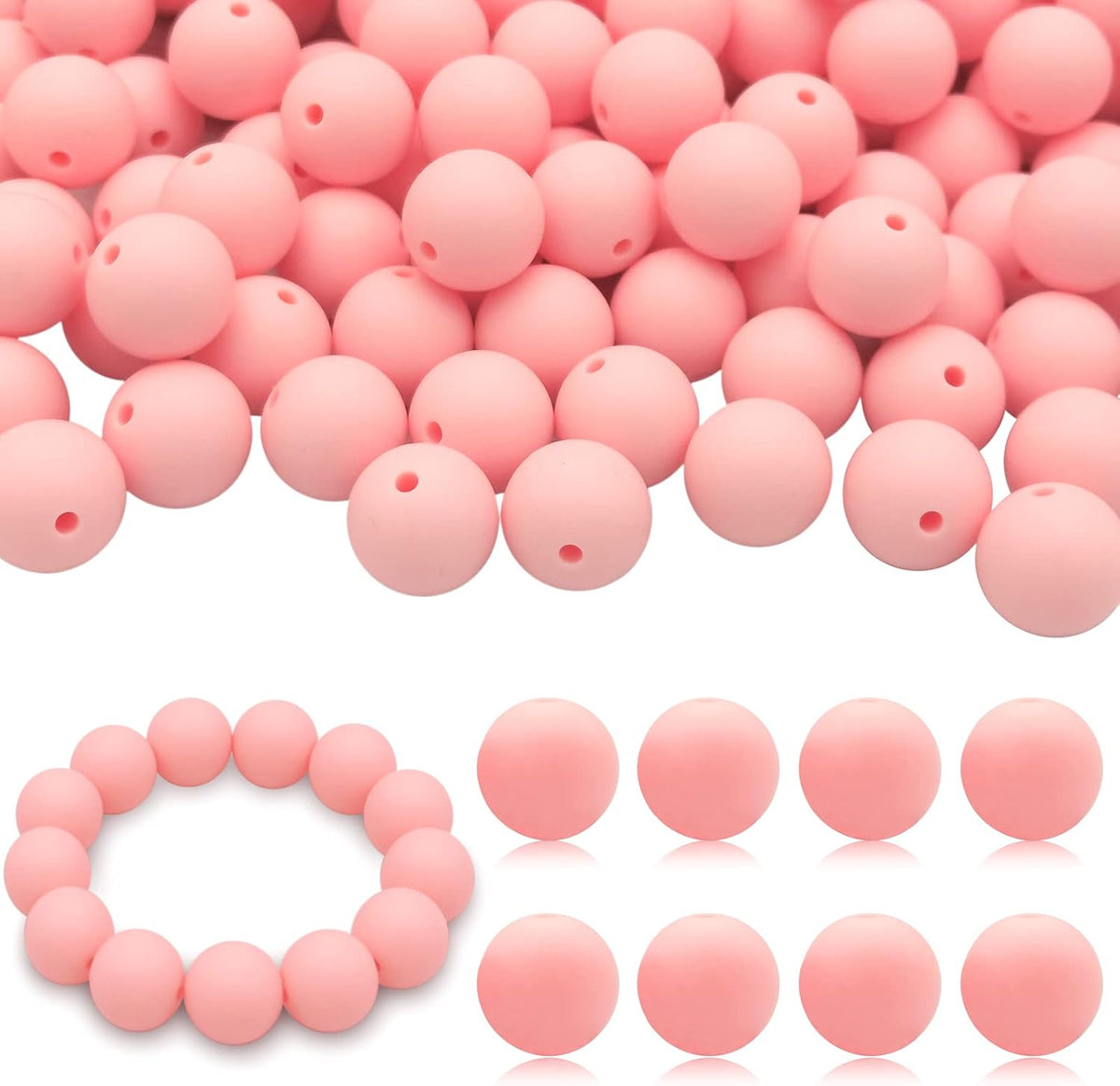 DIYOMR 100Pcs Round Silicone Beads for Jewelry & Crafts (15mm, Blue) - Image 11