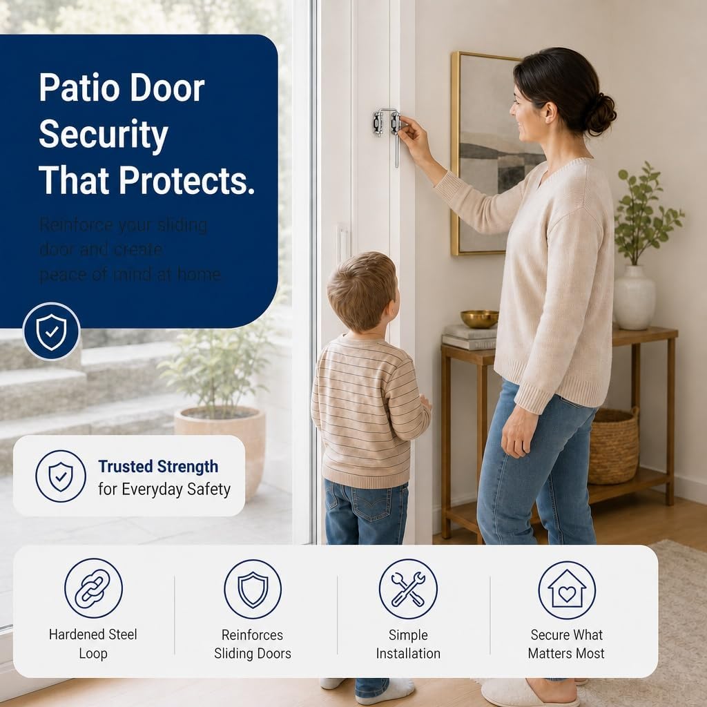 Prime-Line U 9847 sliding door loop lock hardware dimensions and layout
