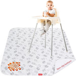 Splat Mat Under High Chair Mat for Baby's Mealtime,Green Flower, 42x46Inch - Image 11