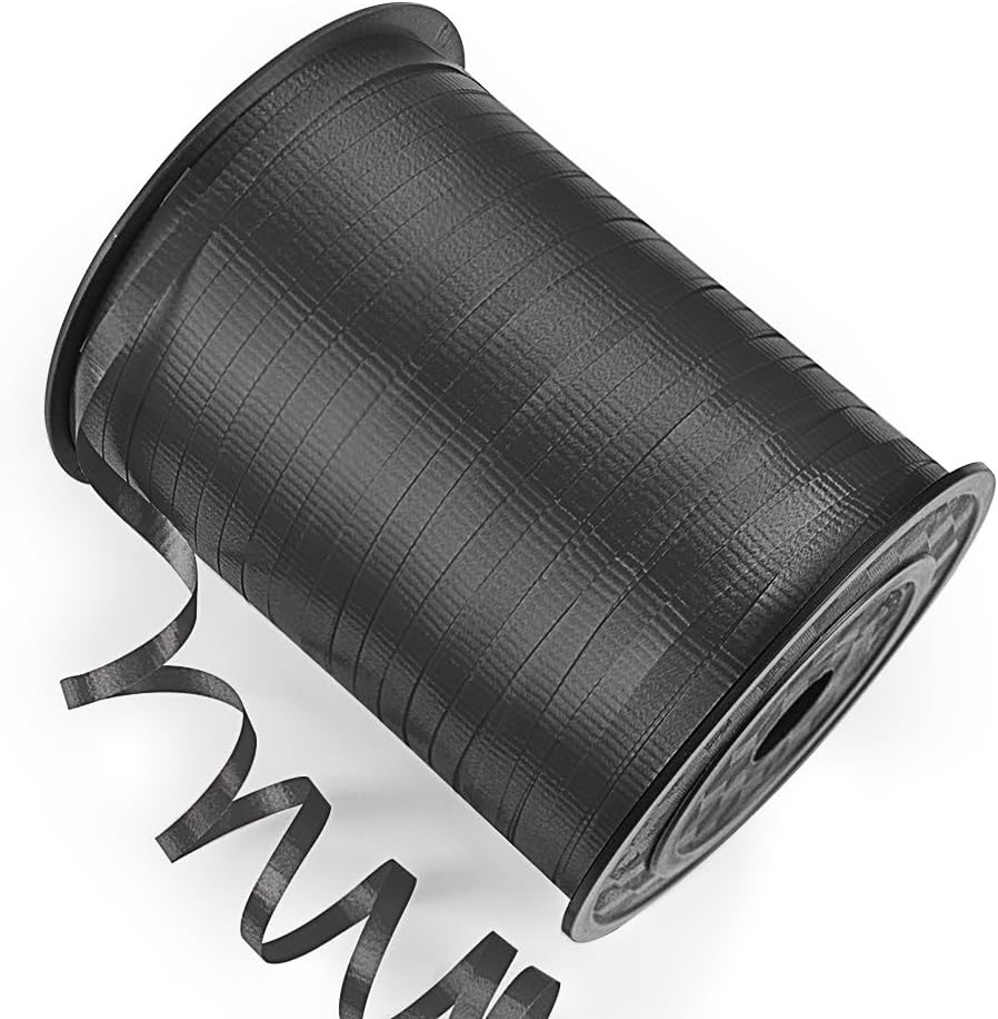 Isaspire black curling ribbon roll front view
