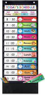 Amzoya educational pocket chart mounted for home use