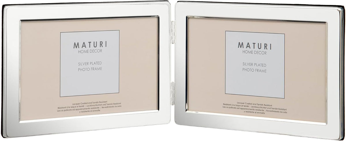 Maturi silver plated photo frame glass window closeup