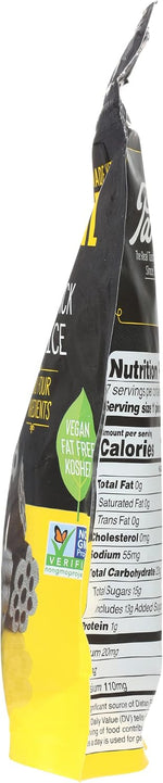 Back panel of Panda black licorice showing the clean four ingredient nutritional label.