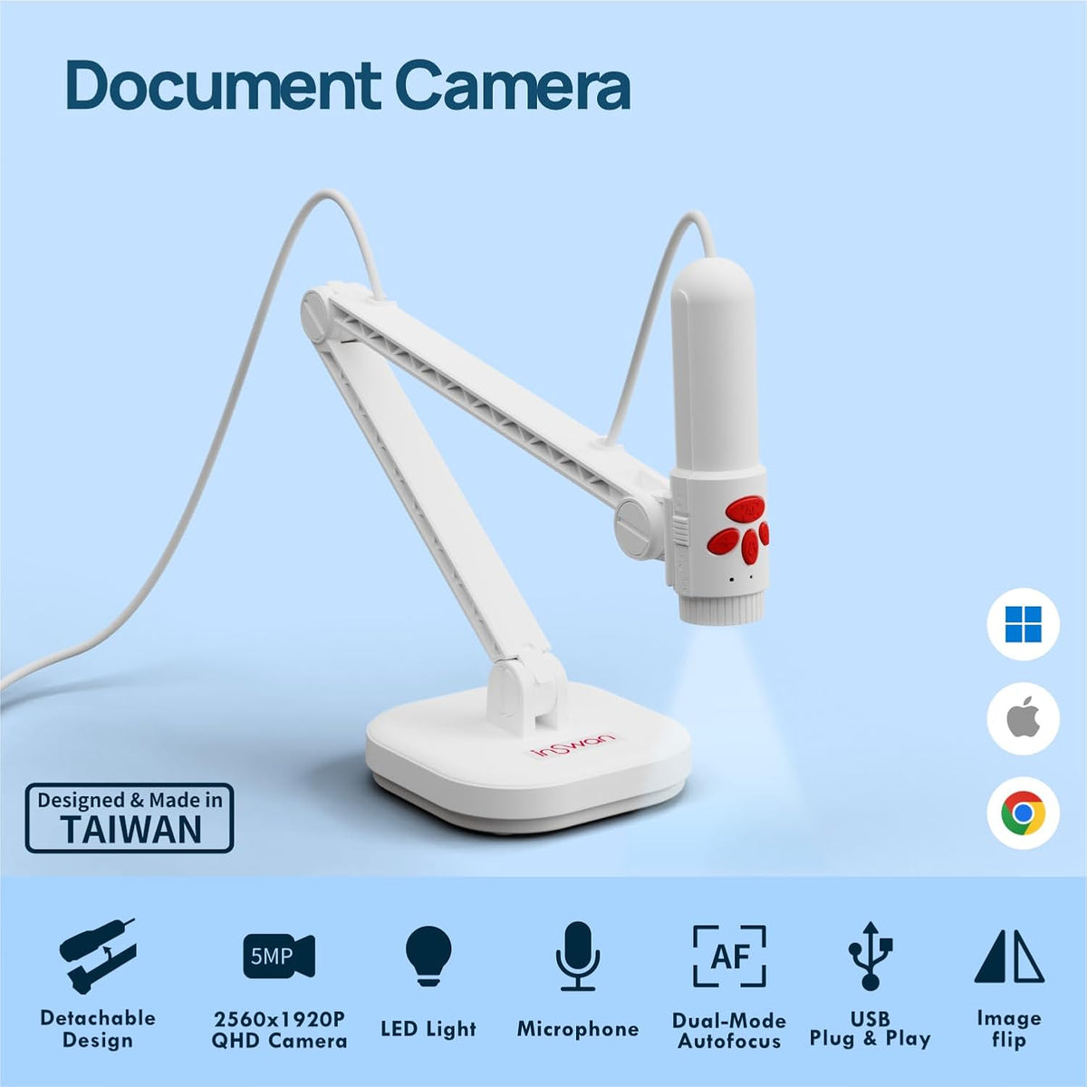 INSWAN INS-3 document camera flexible arm and stand