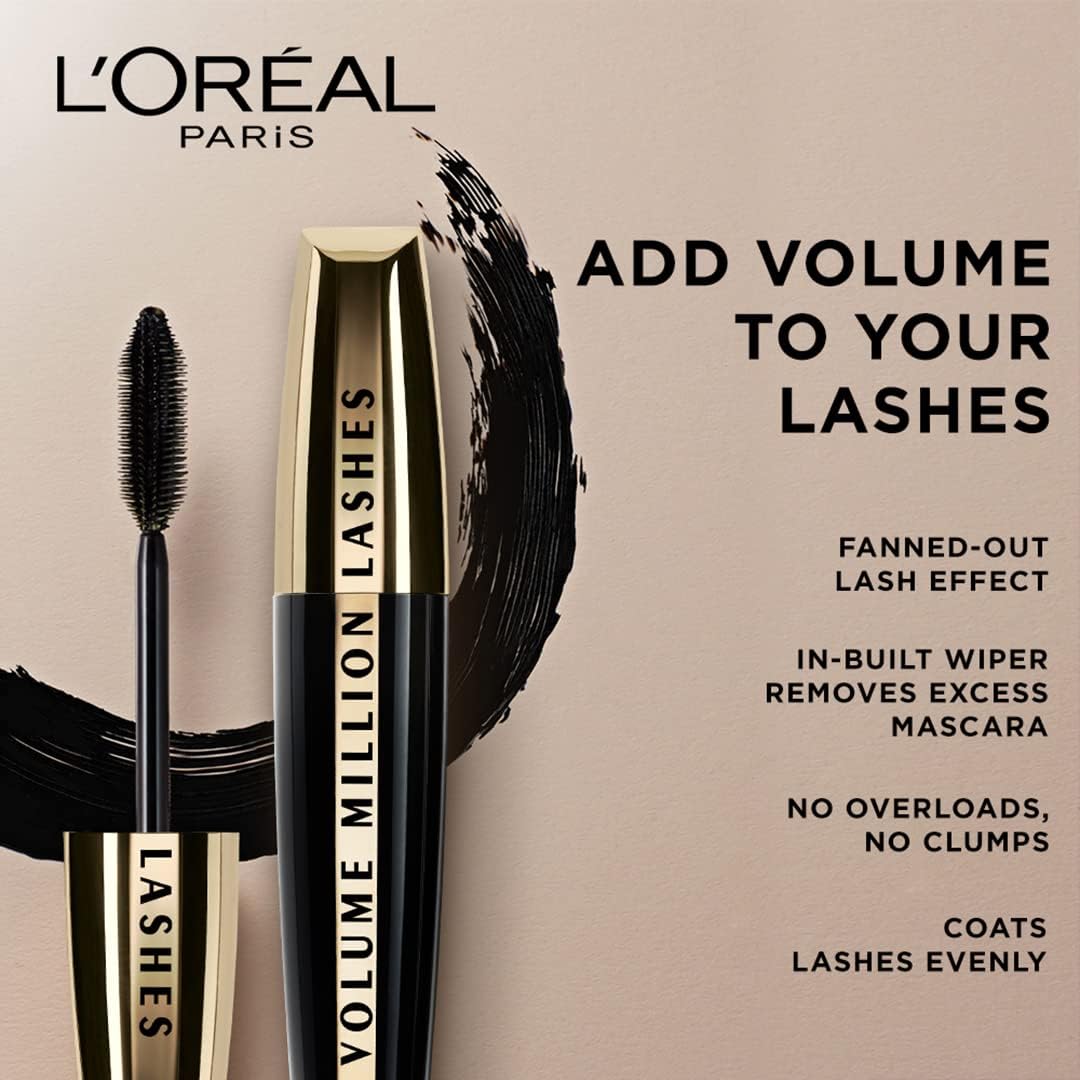 L'Oreal Volume Million Lashes mascara wand showing built-in wiper design