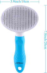 Ergonomic rubber handle details on the authentic eMMiuss pet brush