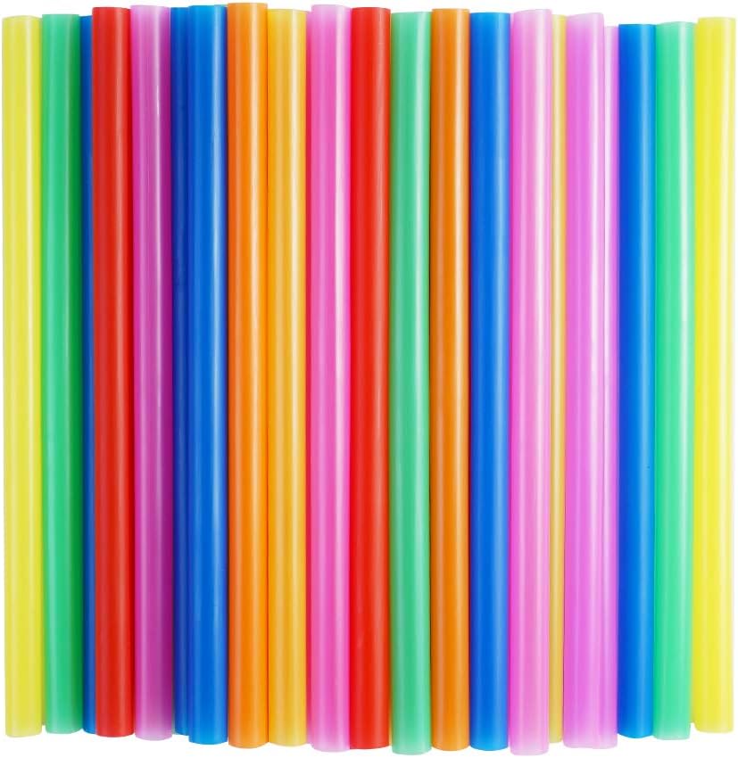 CVNDKN 100 Pieces Jumbo Smoothie Straws front view