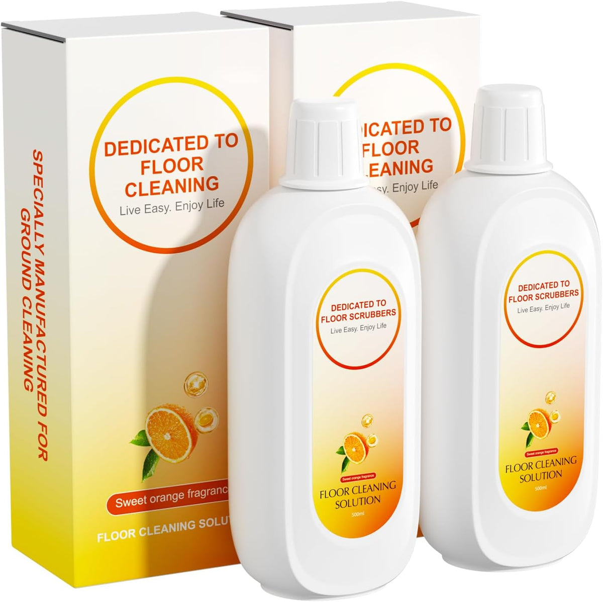 Nukisa orange floor cleaning solution front view bottle