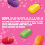 Pocket sized resealable container of fruit flavored chewing gum for travel convenience