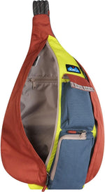 KAVU canvas backpack rear view with external zipper pocket