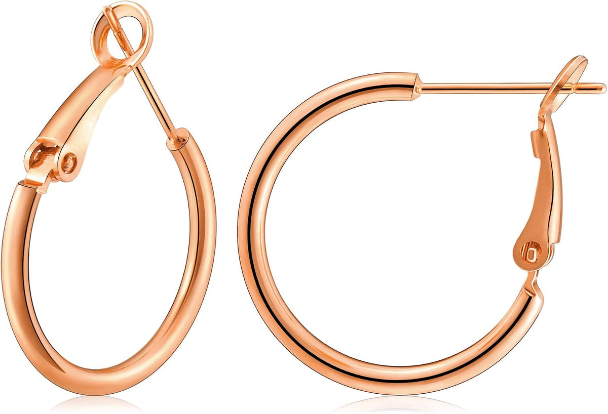 Gold Hoop Earrings for Women, 14K Gold Plated Thin Hoops | S925 Sterling Silver Post Hypoallergenic Hoop Earrings, Lightweight Minimalist Design, Classic Jewelry Gift for Women - Image 11