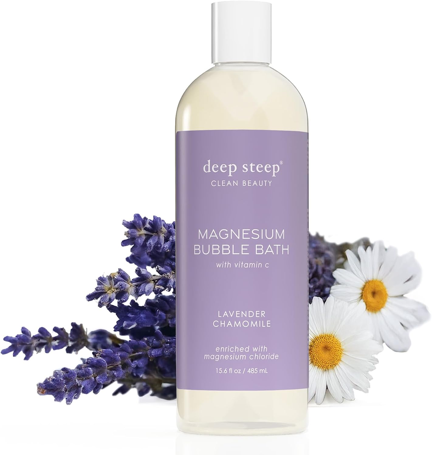 Deep Steep magnesium bubble bath front bottle view