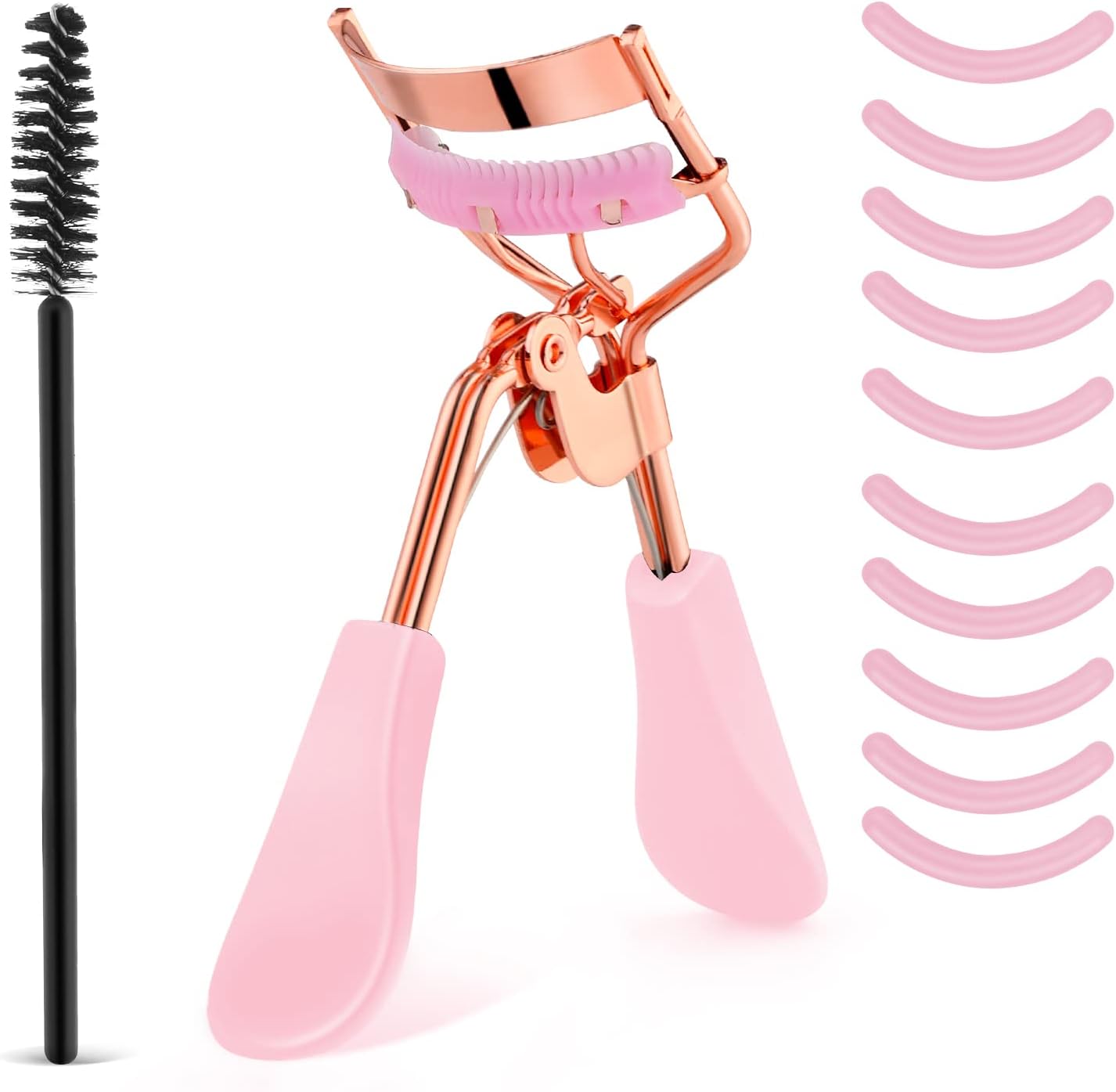 WLLHYF metal eyelash curler kit with built-in comb