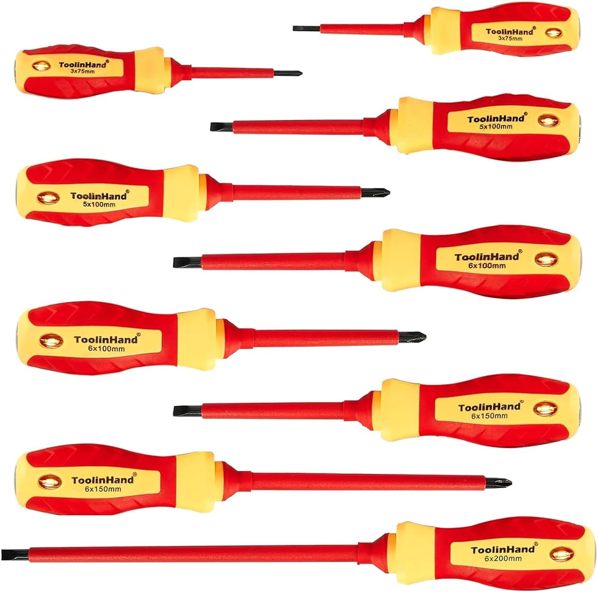 ToolinHand 9 pieces insulated tool set packed in compact carrying case