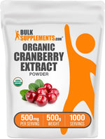 Organic cranberry supplement mix-ability demonstration in an eight ounce water glass