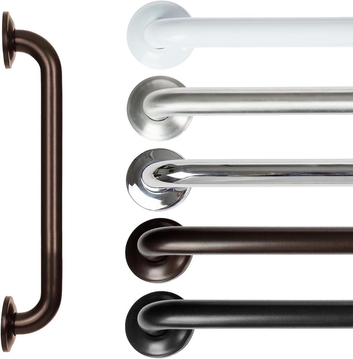 Vive Grab Bar for Showers - Bathroom Antislip Handrail for Seniors/Elderly | Assistance Product, Heavy Duty Shower Handles, Handicap Grab Bars, Stainless Steel, Multipurpose, 440 lbs (Black) - Image 14