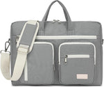 Canvaslife laptop shoulder bag front view in gray
