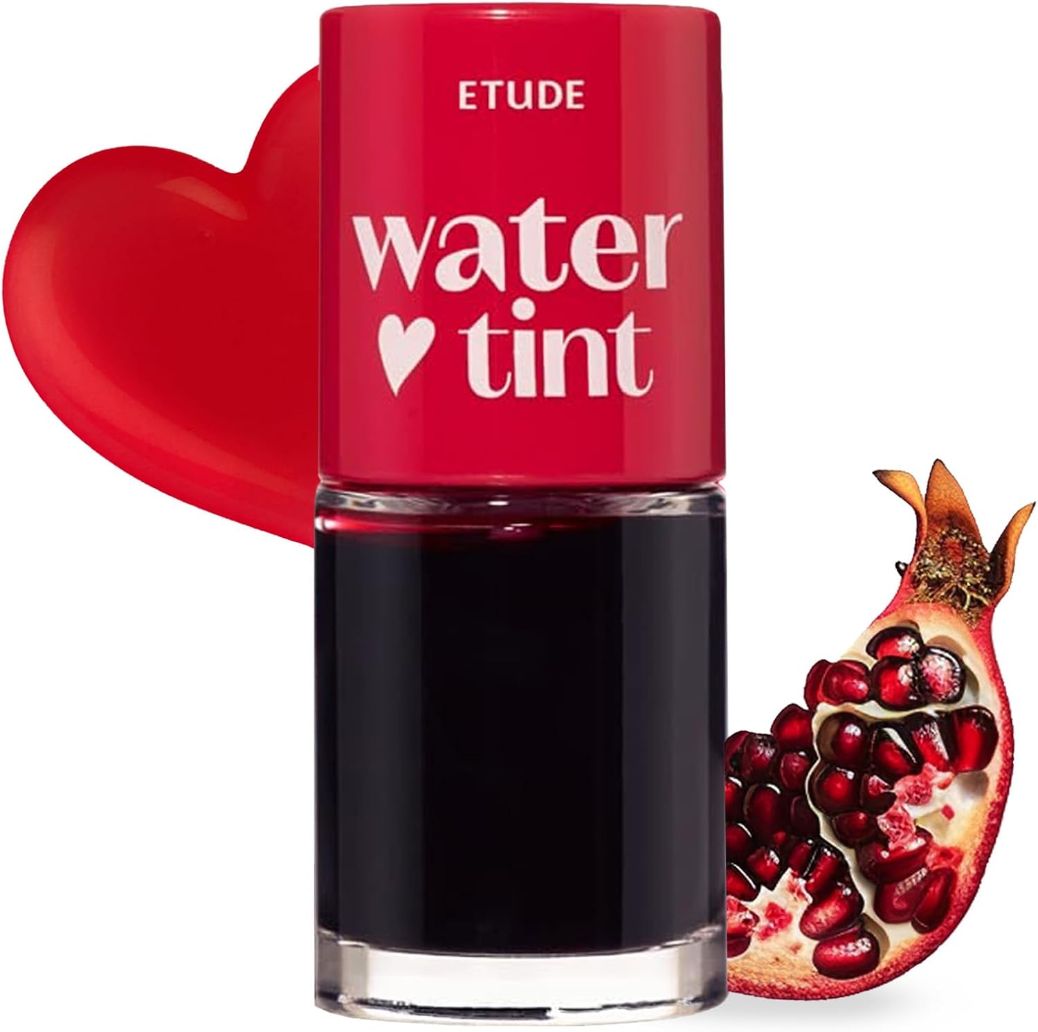 ETUDE Dear Darling Water Tint Pomegranate Ade front view showcasing the product bottle and lip stain applicator.