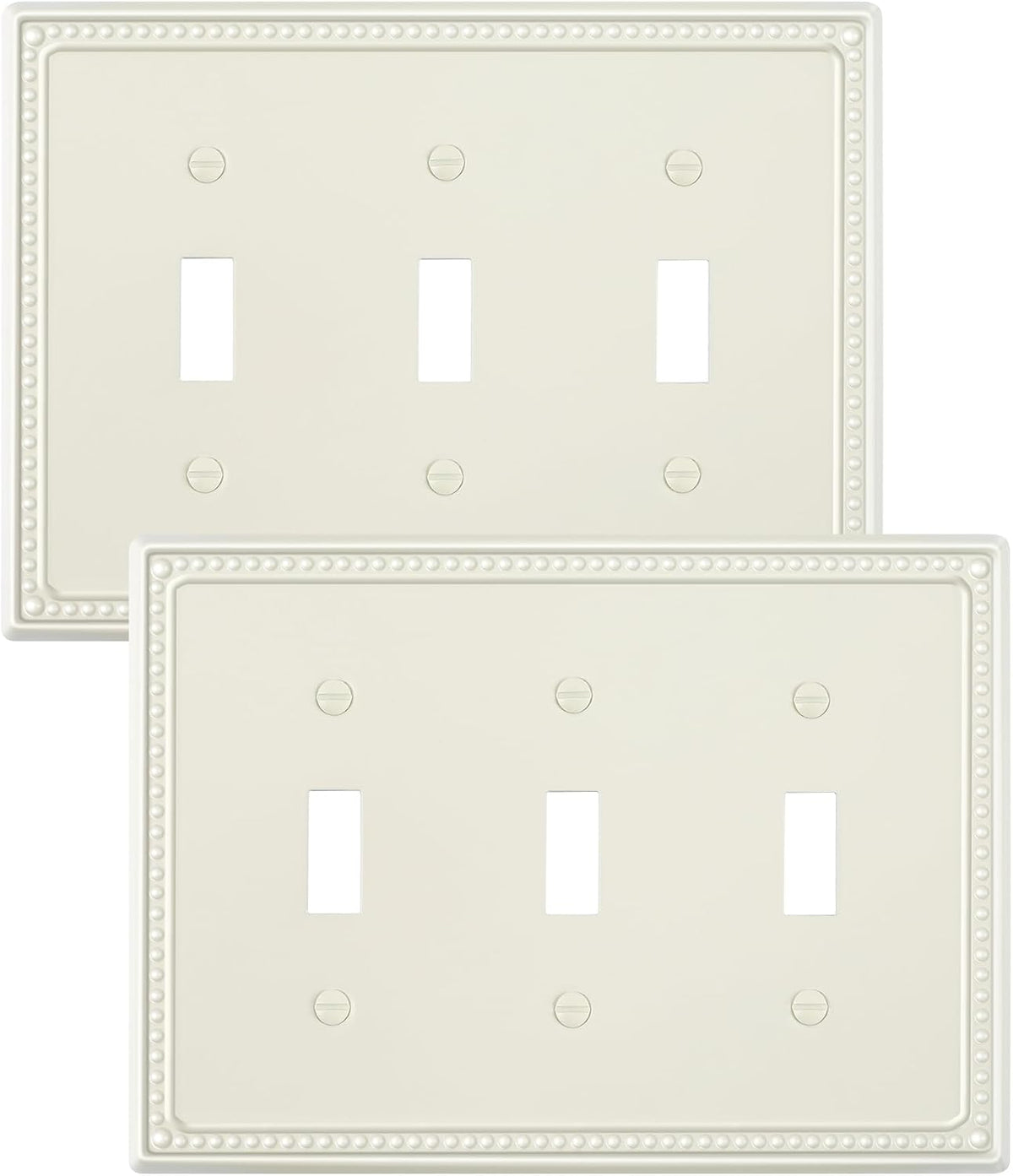 2-Pack Double Toggle Light Switch Cover Plate, Brushed Nickel | Pearls Beaded Decorative Dual Switch Plate Covers, 2 Gang Metal Wall Plate, Corrosion Resistant - Image 13