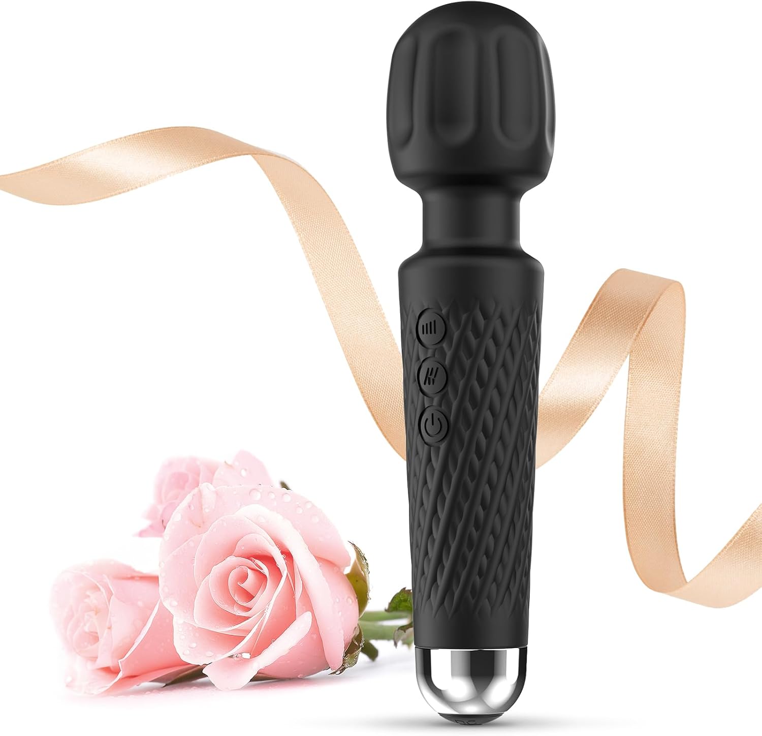 Uxijov personal massager wand black front view handheld device