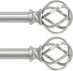 VOIIY Silver Curtain Rod 30-42 Inch, Adjustable Curtain Rods for Windows | 3/4 Inch Decorative Window Treatment Rods, Heavy Duty Metal Drapery Rod with Twisted Cage Finials for Bedroom - Image 11