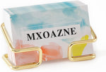 MXOAZNE gold business card holder front view display