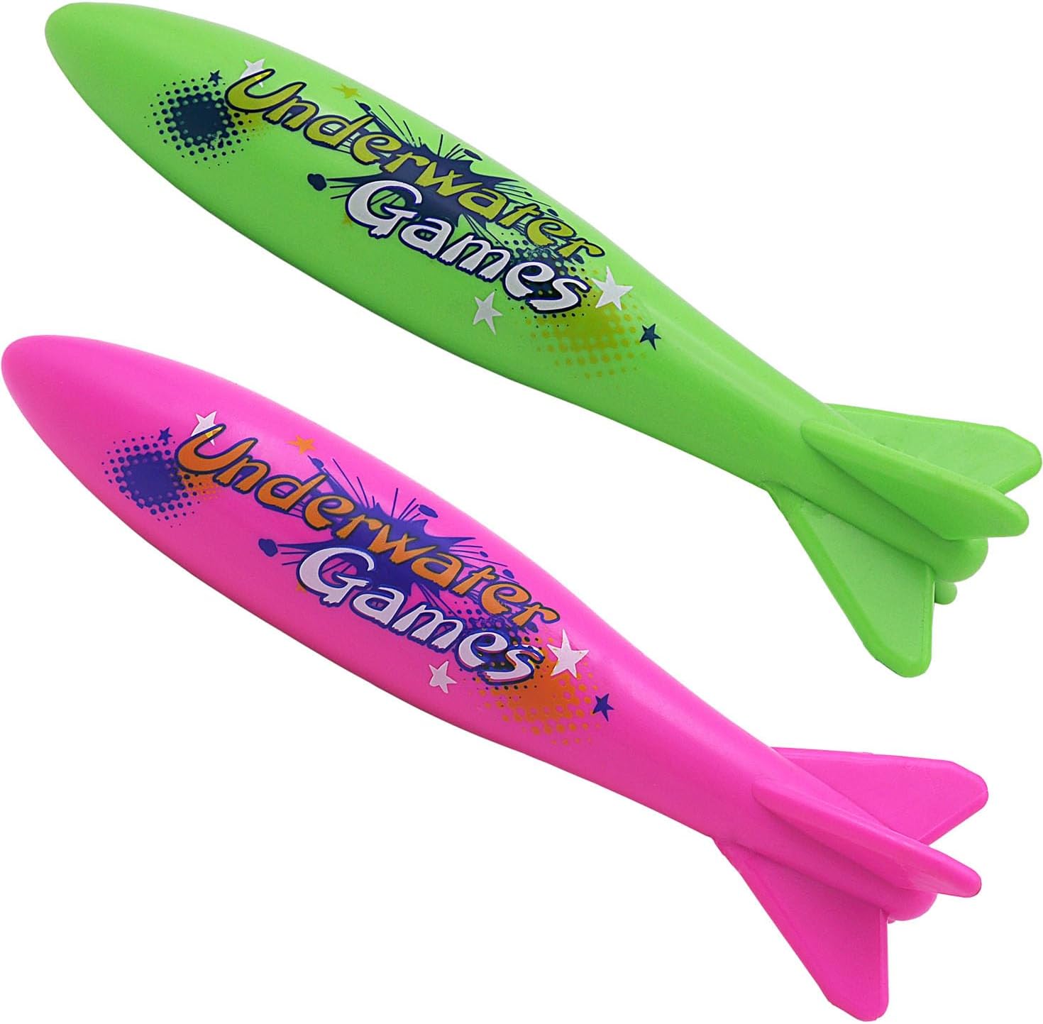 KCTAOL large pool diving torpedo toy front view showcasing the aerodynamic shark design.