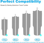 Long plastic straws measured for 40 ounce travel cups
