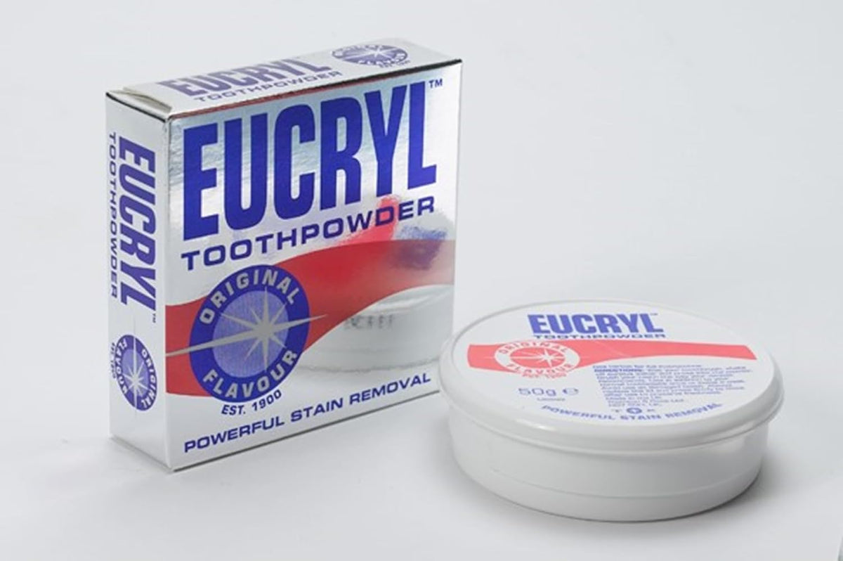 Eucryl toothpowder 50g packaging layout