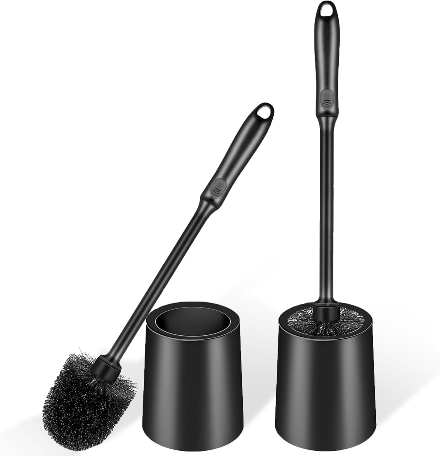 Aonez toilet brush and holder 2 pack set black