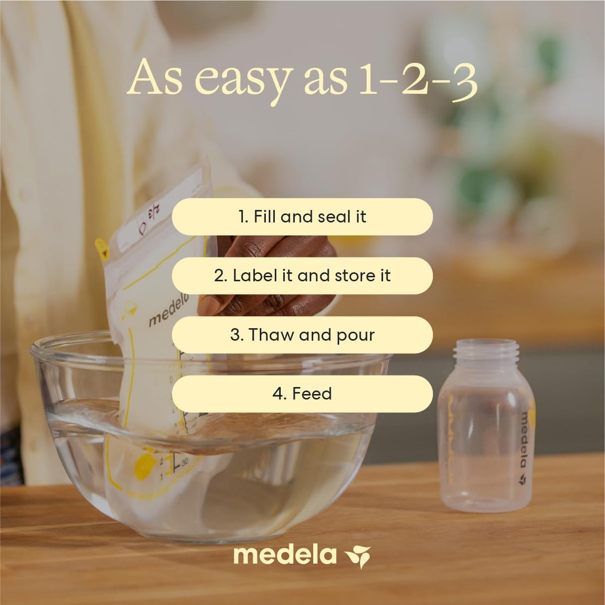 Medela Easy Pour Breast Milk Storage Bags, 50 Count, 7 oz/210 ml | Leakproof, One-Hand Easy Pour Spout, No Spills, Breast Milk Protection, Sanitized, Fast Freeze, BPA-Free Bags - Image 9