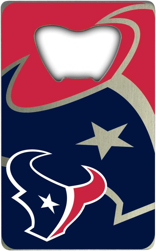 FANMATS NFL credit card style bottle opener displayed on a flat surface