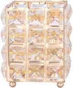 AKOAK gold crystal makeup brush cup used as a candle holder decor